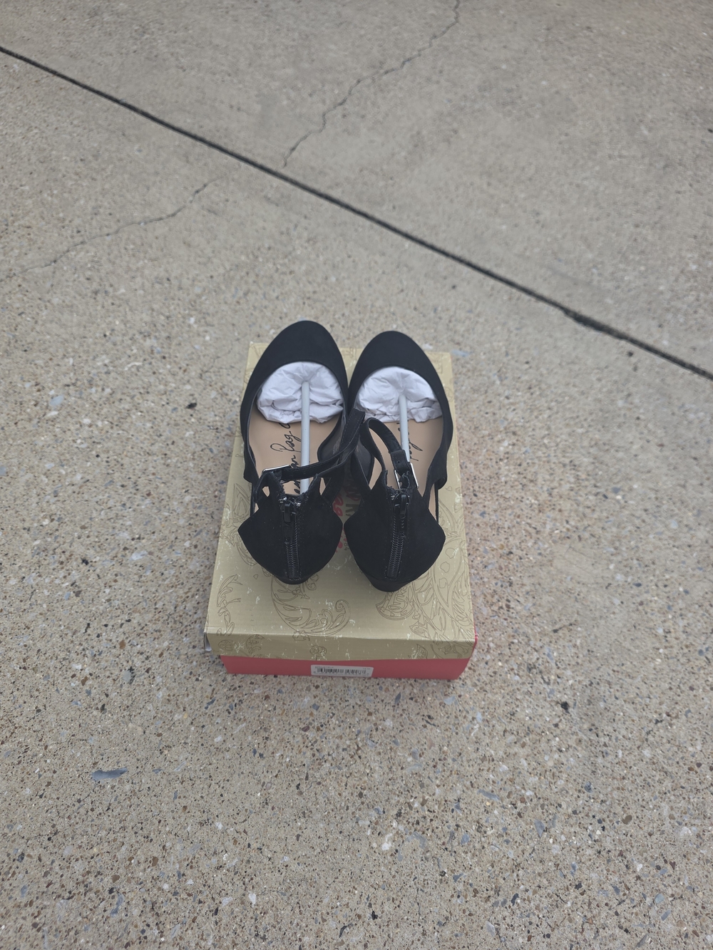 American Rag Black Ankle-Strap Platform Heels - Picture 10 of 14